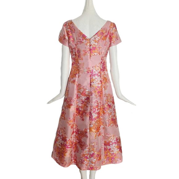 ST. JOHN PINK WASHED BOUQUET JACQUARD DRESS (6) - Picture 5 of 10